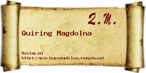 Quiring Magdolna névjegykártya